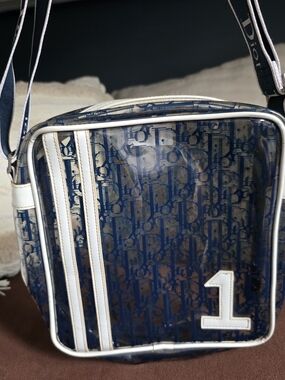 DIOR Navy and White Clear Crossbody Bag